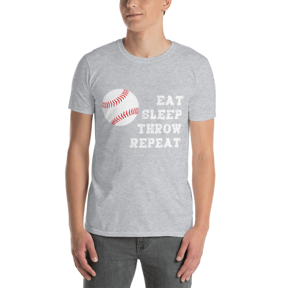 Eat Sleep Throw Repeat - Baseball - Short-Sleeve Unisex T-Shirt